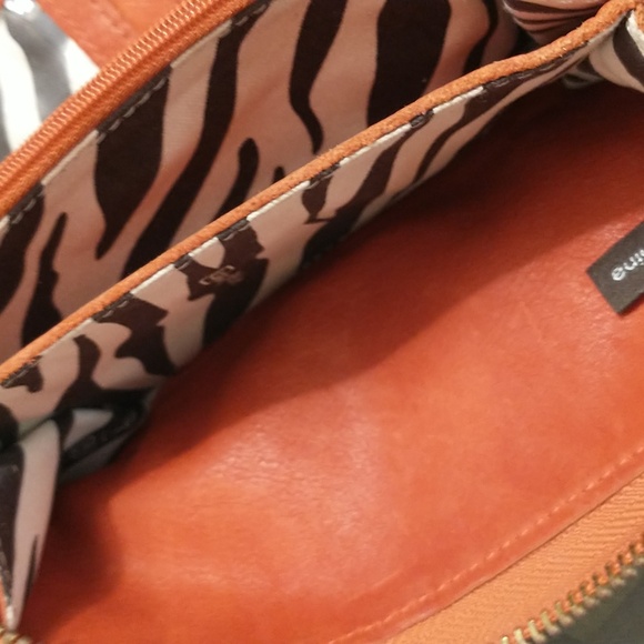 Linea Pelle Leather Wallet Brown & Orange - Picture 4 of 10